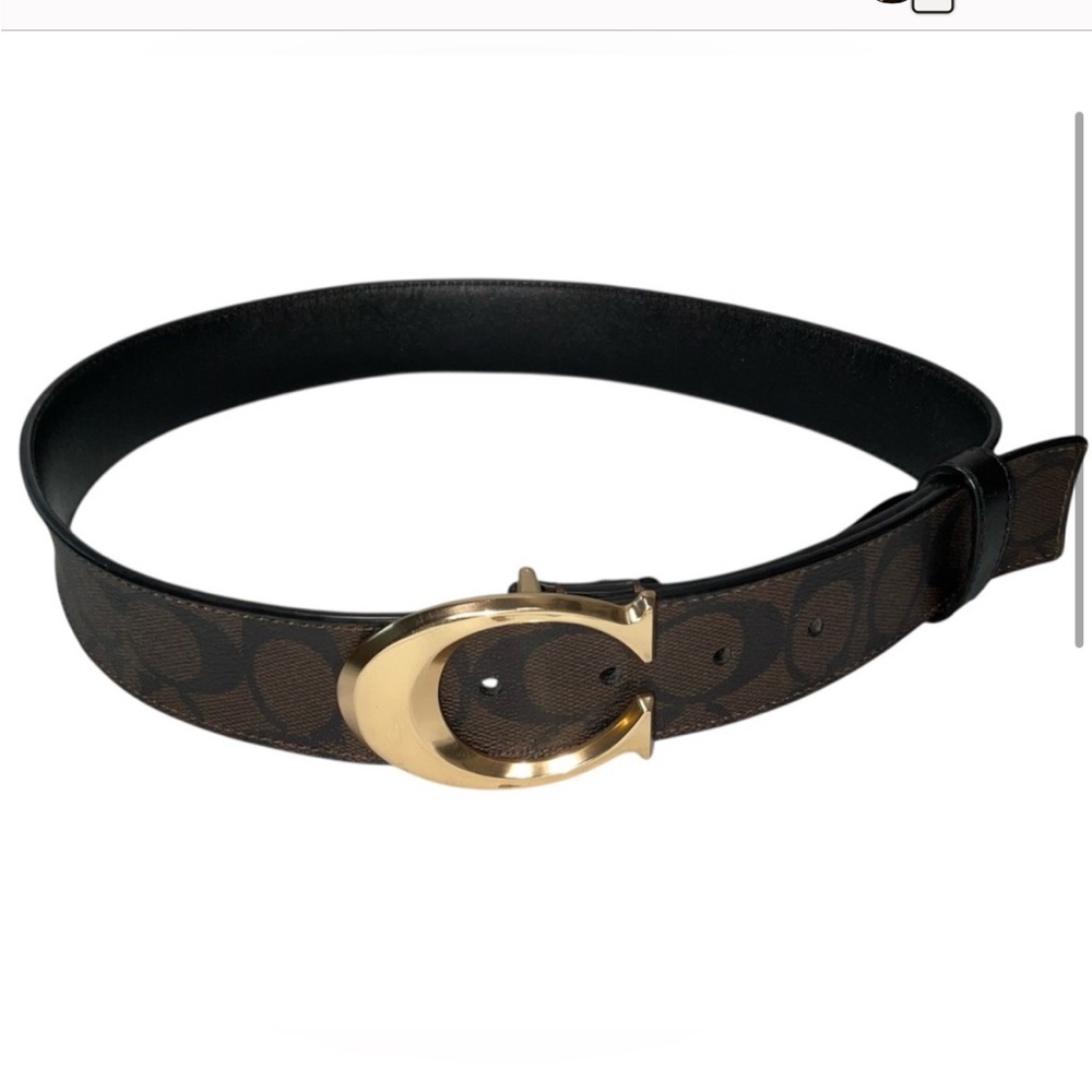 Coach New York Signature C Buckle Belt in Chestnut Brown Size XL - Picture 9 of 13